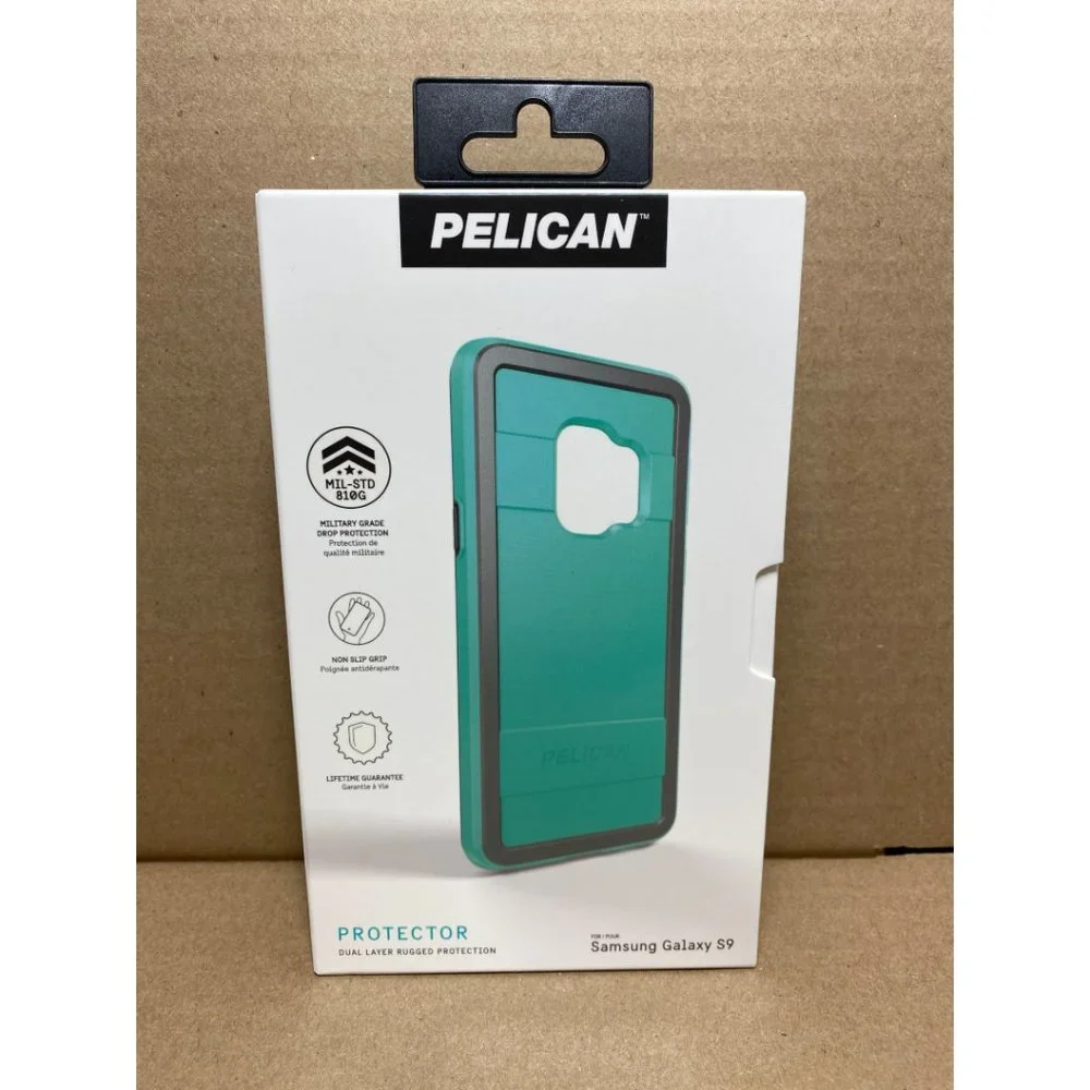 Galaxy S9 Case‎ Pelican Protector Slim Dual Layer soft touch Aqua Gray